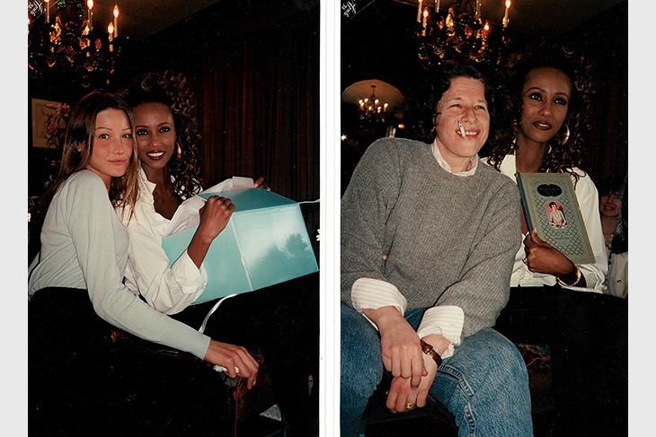 Iman with Carla Bruni and Fran Liebowitz